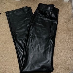 Abercrombie 90s straight leg leather pants